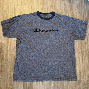 Champion Heather Blue Tee with Logo